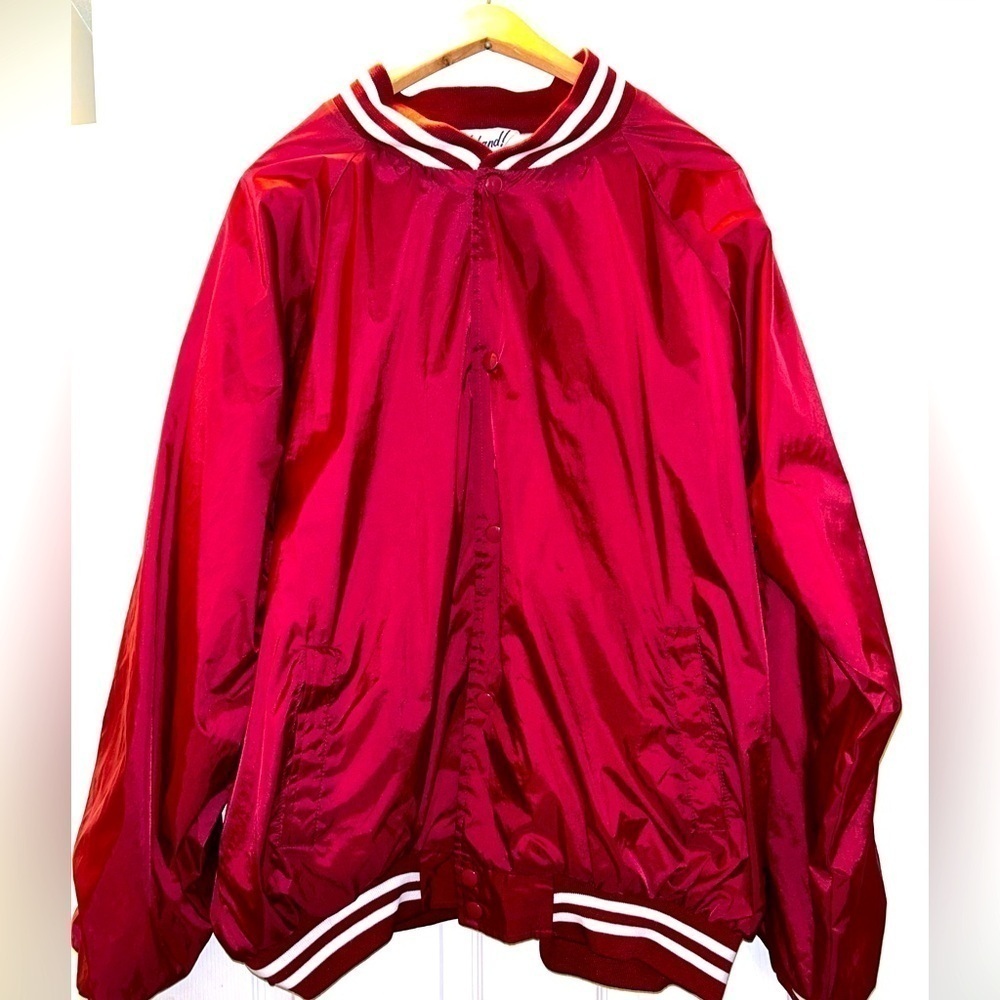 Old School 3XL Haband BOMBER STYLE RED Snap Front Button RETRO FUN